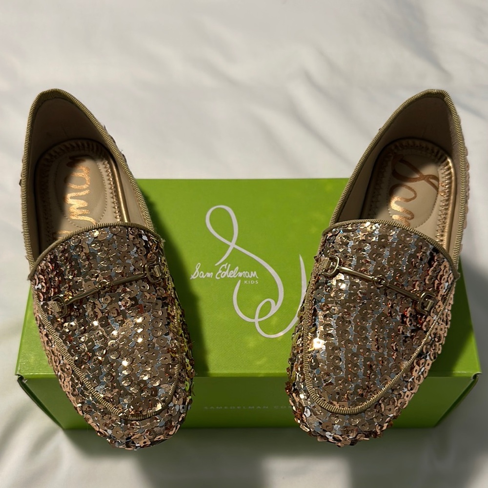 Sam Edelman Gold Sequin Loafers